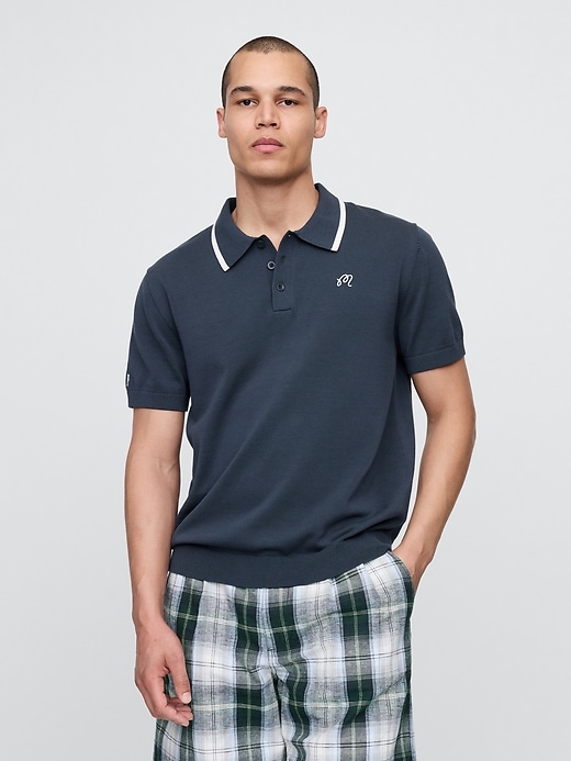 Image number 1 showing, Gap × Malbon Logo Polo Sweater