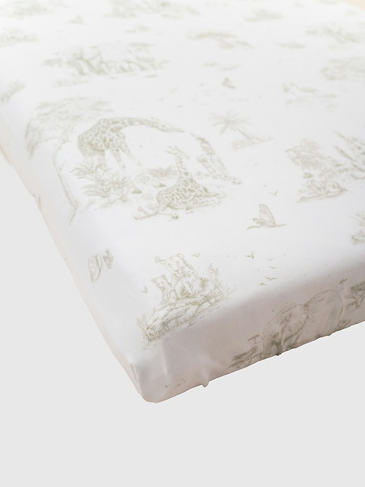 Image number 2 showing, The Gilded Bird Safari Toile Fitted Crib Sheet