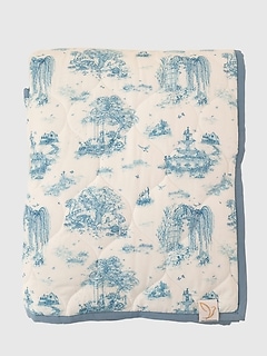 The Gilded Bird Spring Toile Quilted Playmat