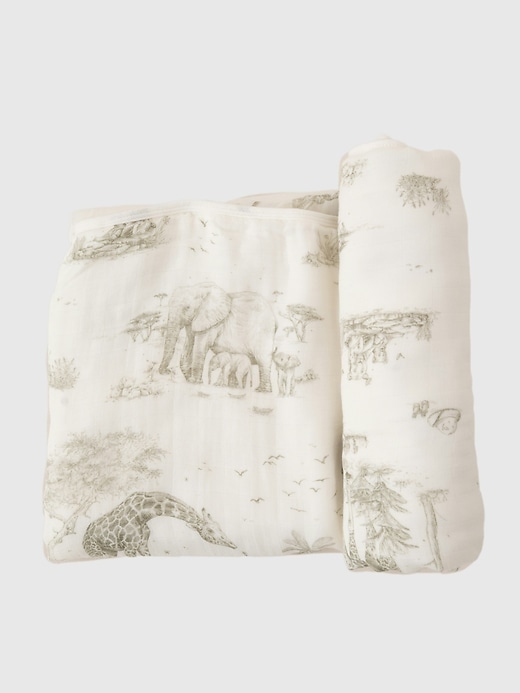 Image number 1 showing, The Gilded Bird Safari Toile Bamboo Baby Blanket