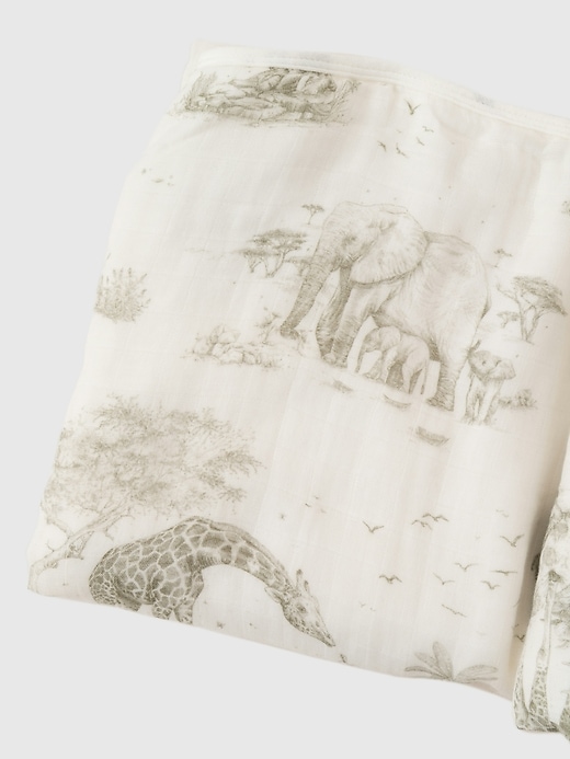 Image number 2 showing, The Gilded Bird Safari Toile Bamboo Baby Blanket