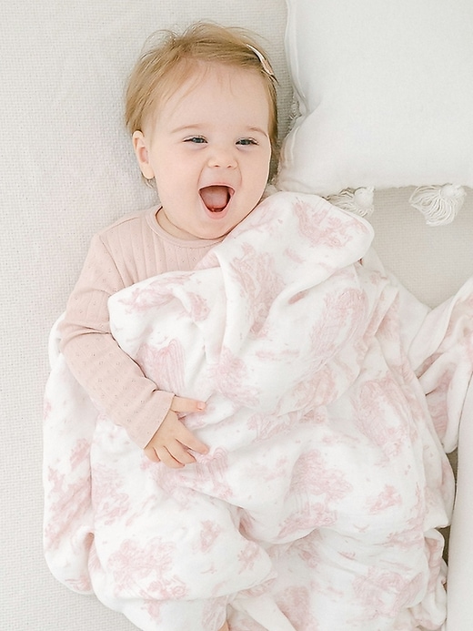 Image number 9 showing, The Gilded Bird Spring Toile Bamboo Baby Blanket