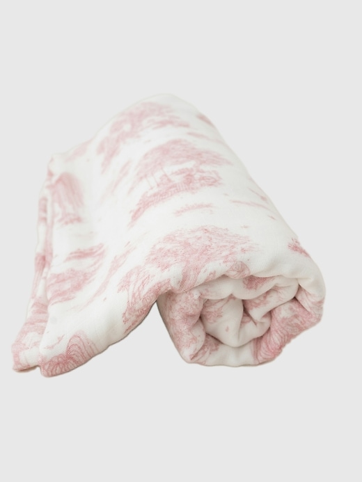 Image number 2 showing, The Gilded Bird Spring Toile Bamboo Baby Blanket