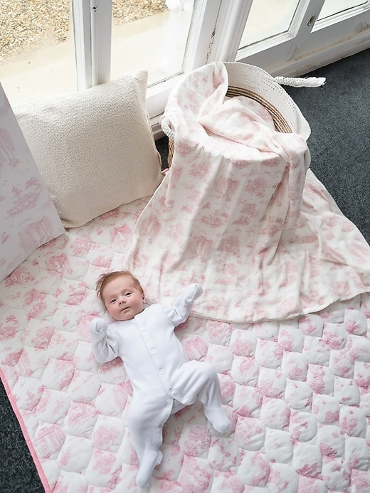 Image number 8 showing, The Gilded Bird Spring Toile Bamboo Baby Blanket