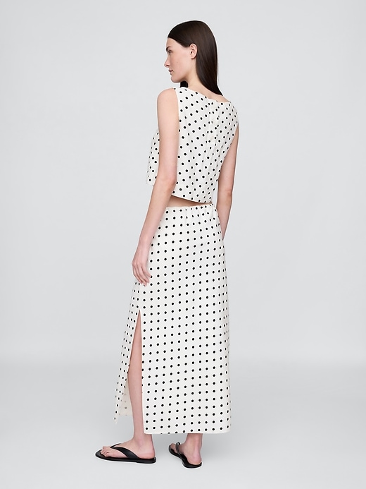 Image number 2 showing, Linen-Blend Midi Skirt