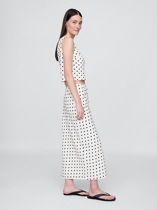 Image number 3 showing, Linen-Blend Midi Skirt