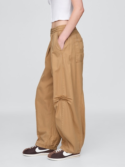 Image number 3 showing, Mid Rise Twill Barrel Pants