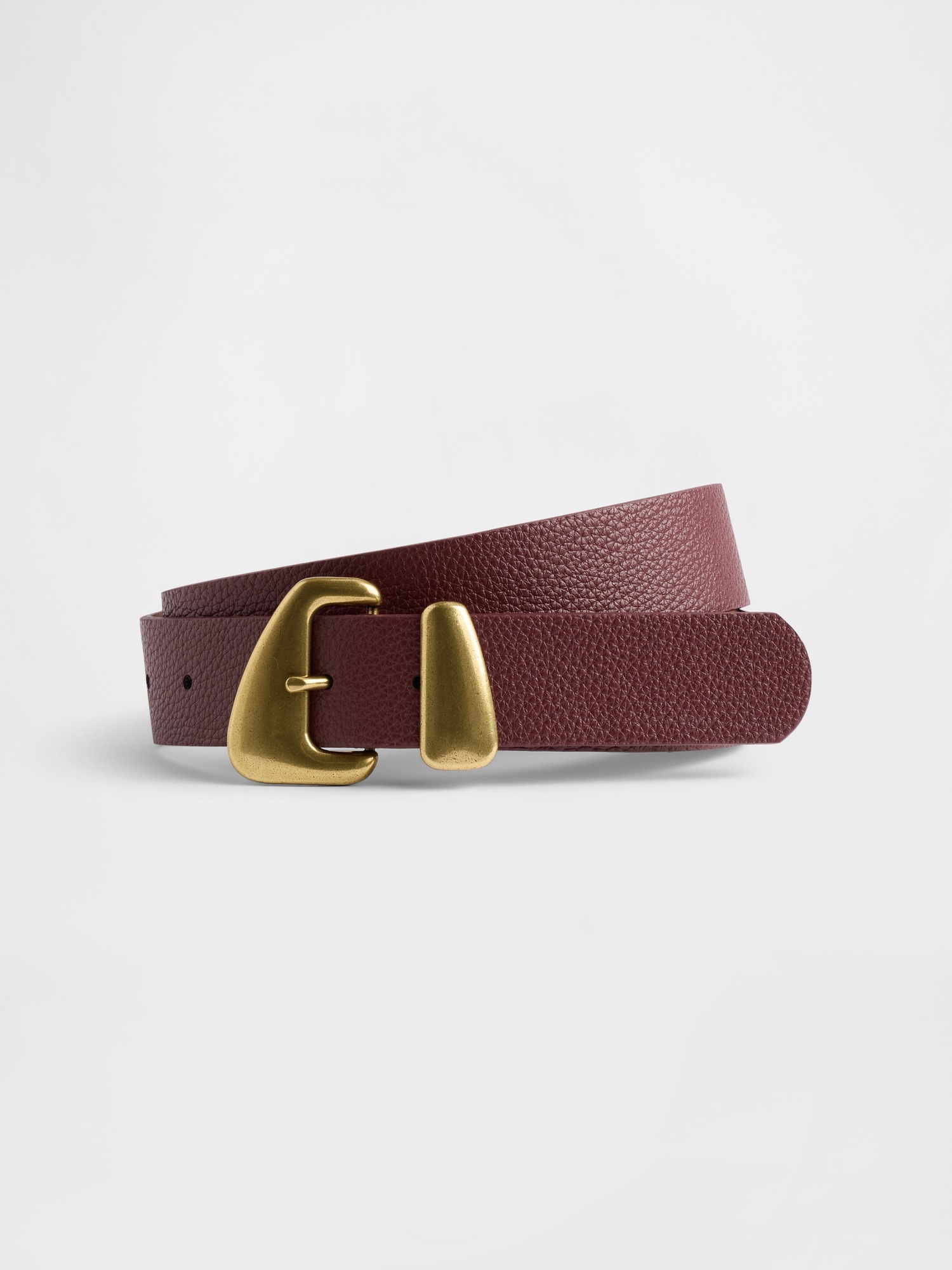 Ремень Gap Vegan Leather Pebble Angular Buckle Belt, цвет: Бордовый фиолетовый