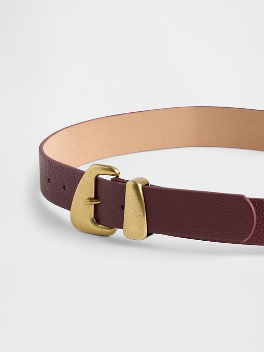 Image number 2 showing, Vegan Leather Pebble Angular Buckle Belt