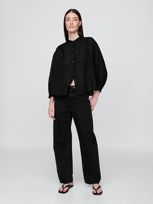 Image number 2 showing, Sheer Button-Front Shirt