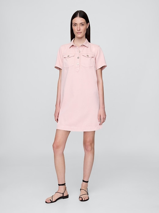 Image number 1 showing, UltraSoft Denim Popover Mini Dress