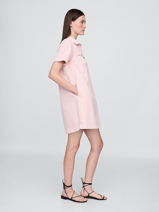 Image number 3 showing, UltraSoft Denim Popover Mini Dress