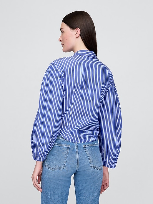 Image number 3 showing, Organic Cotton Poplin Balloon-Sleeve Shirt