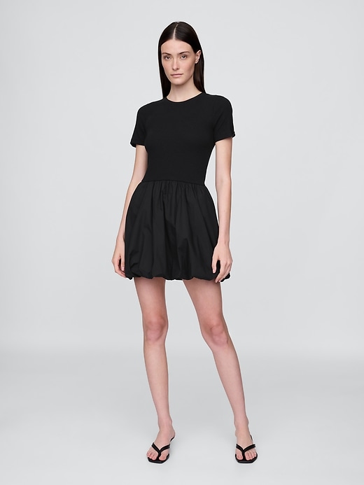 Image number 1 showing, Modern Mixed Media Bubble Mini Dress