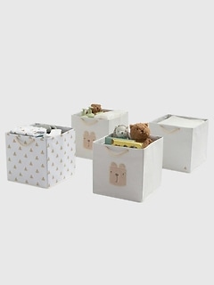 babyGap 4 Pack Brannan Bear Fabric Storage Bins with Handles