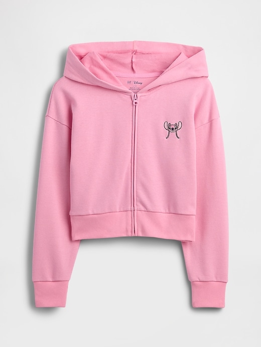 Image number 2 showing, Lilo & Stitch Kids French Terry Cropped Zip Hoodie