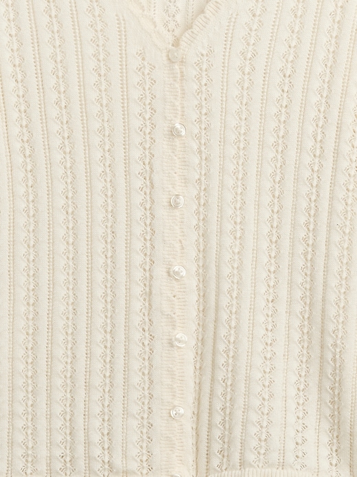 Image number 2 showing, 100% Cotton Pointelle Cardigan