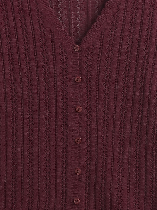 Image number 4 showing, 100% Cotton Pointelle Cardigan