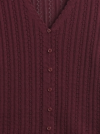 100% Cotton Pointelle Cardigan