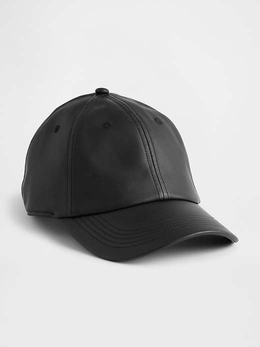 Image number 1 showing, Vegan Leather Baseball Hat