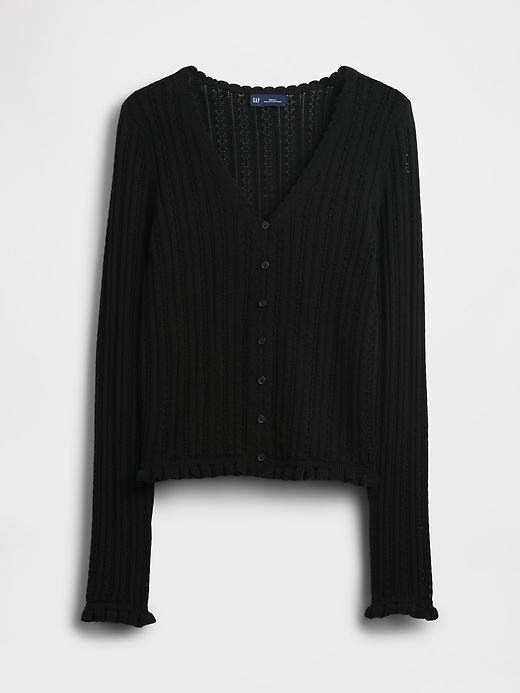 Image number 3 showing, 100% Cotton Pointelle Cardigan