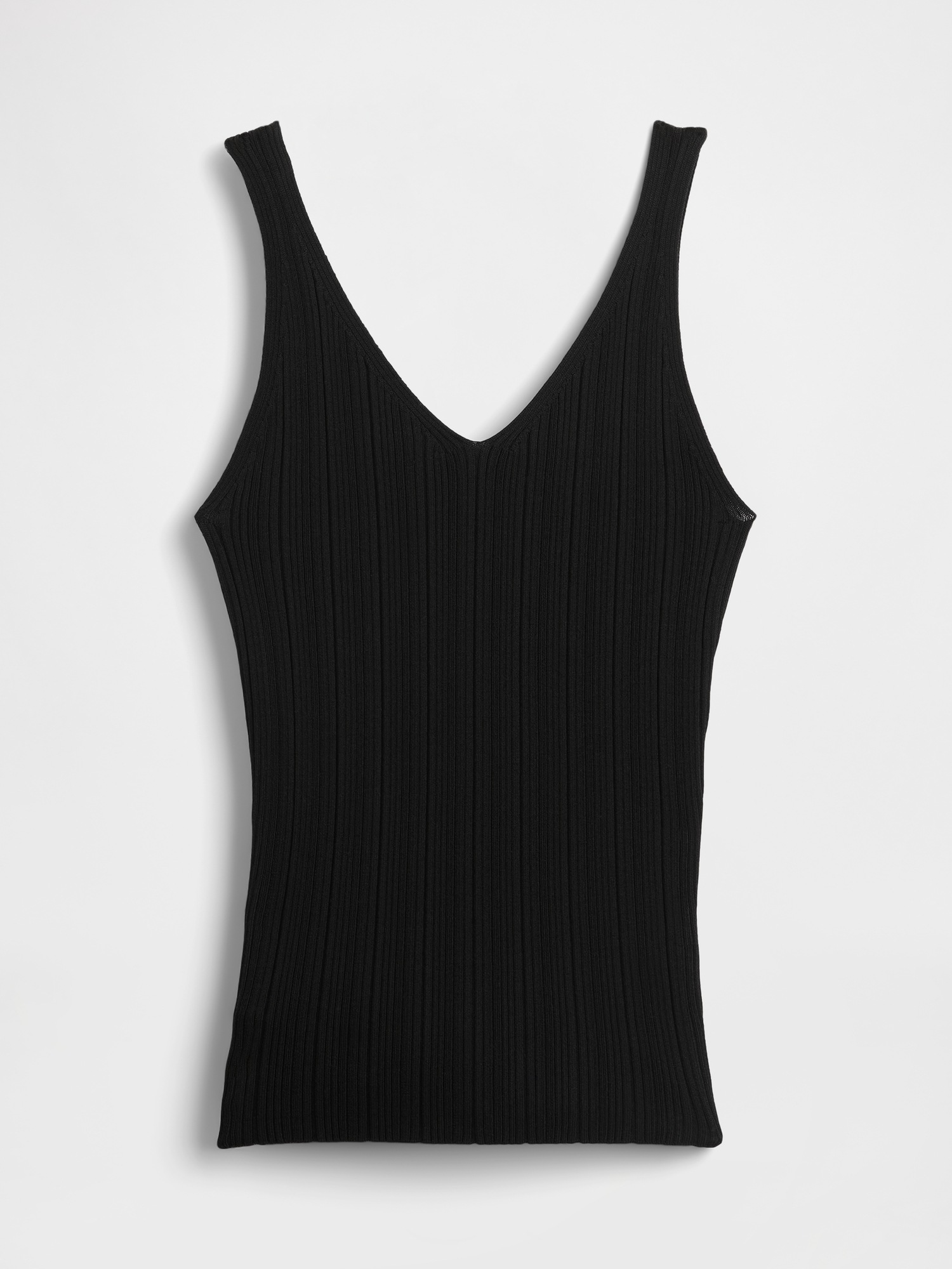 Женский свитер Gap Rib Sweater Tank Top, цвет: Чёрный — фото 4