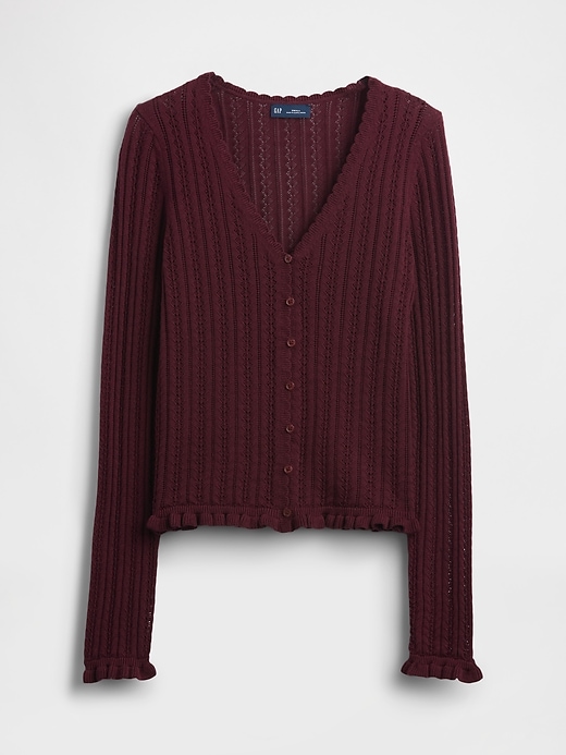 Image number 5 showing, 100% Cotton Pointelle Cardigan