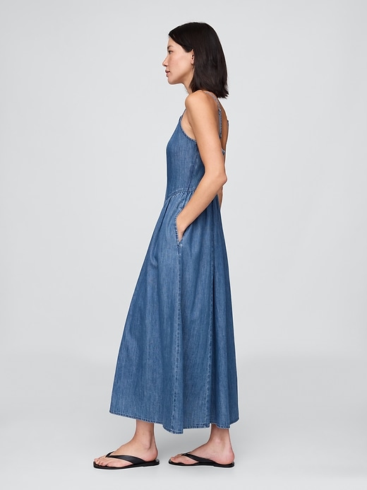 Image number 3 showing, Denim Seamed Maxi Dress