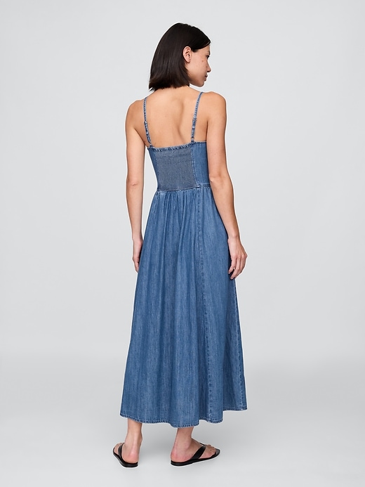 Image number 2 showing, Denim Seamed Maxi Dress