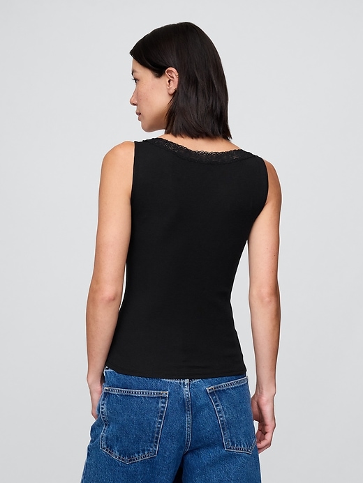 Image number 3 showing, Modern Lace-Trim Tank Top