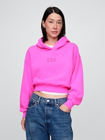 VintageSoft Arch Logo Crop Hoodie