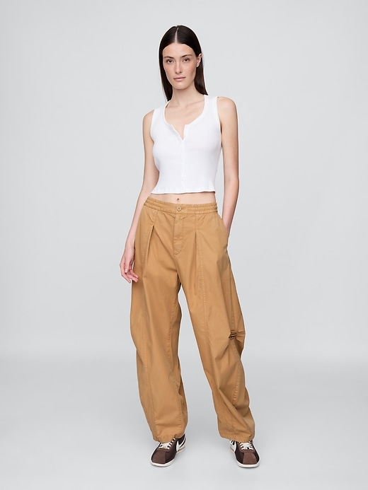 Image number 1 showing, Mid Rise Twill Barrel Pants