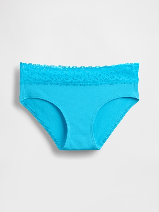 Image number 2 showing, Organic Stretch Cotton Lace-Trim Hipster