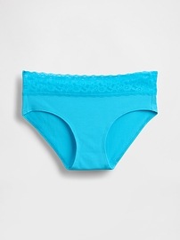 Organic Stretch Cotton Lace-Trim Hipster
