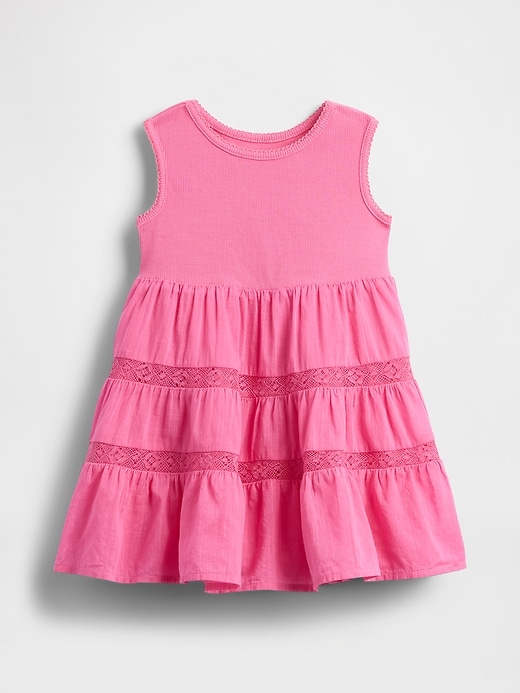 Image number 1 showing, Baby & Toddler Lace-Trim Mixed Media Dress