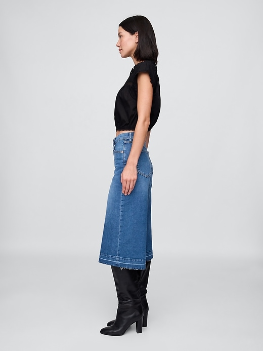 Image number 3 showing, High Rise Denim Culotte Jeans