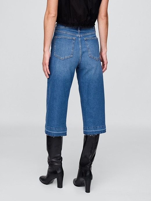 Image number 5 showing, High Rise Denim Culotte Jeans