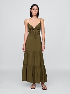 Denim Seamed Maxi Dress