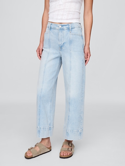 Image number 2 showing, High Rise Stride Wide-Leg Ankle Jeans