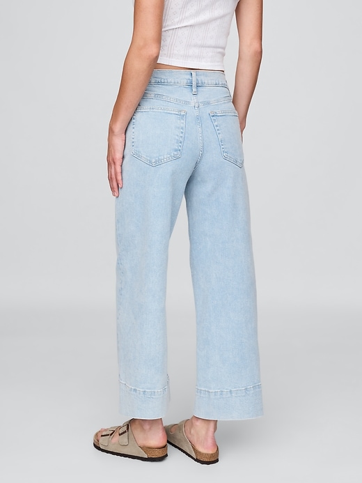 Image number 4 showing, High Rise Stride Wide-Leg Ankle Jeans