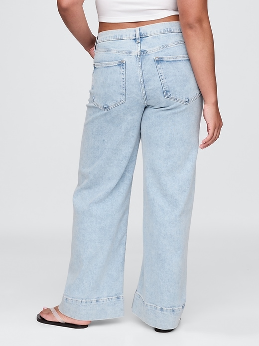 Image number 6 showing, High Rise Stride Wide-Leg Ankle Jeans
