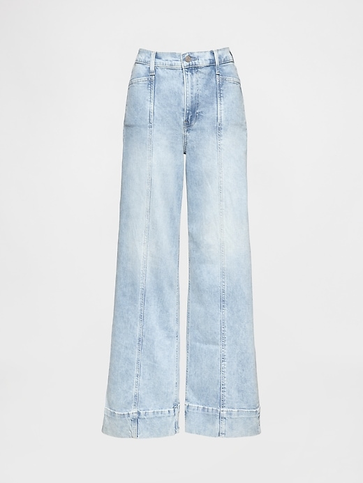 Image number 7 showing, High Rise Stride Wide-Leg Ankle Jeans