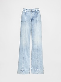 High Rise Stride Wide-Leg Ankle Jeans