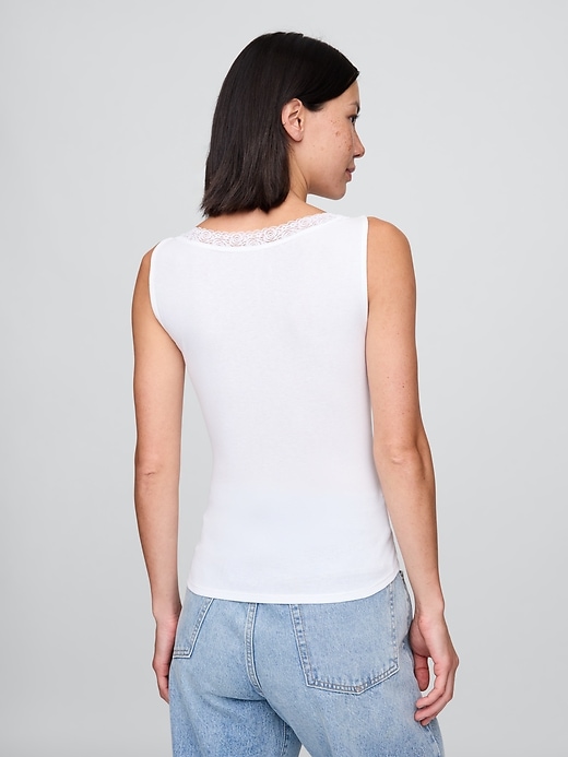 Image number 3 showing, Modern Lace-Trim Tank Top