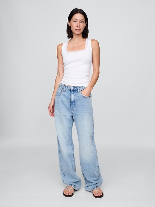 Image number 2 showing, Modern Lace-Trim Tank Top