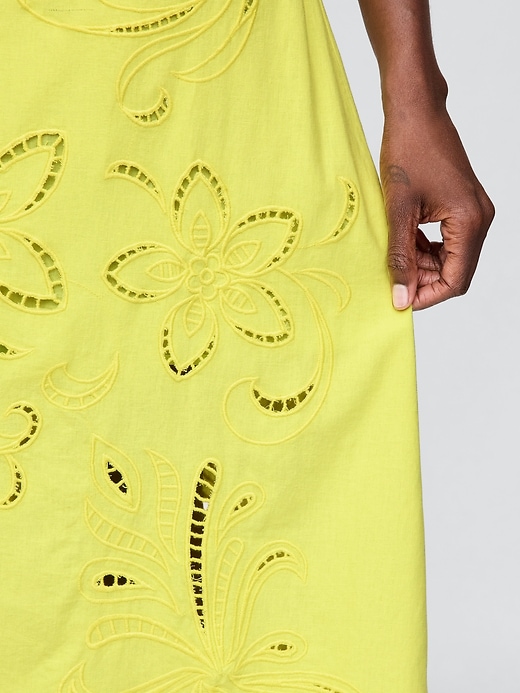 Image number 5 showing, Linen-Blend Embroidered Maxi Dress