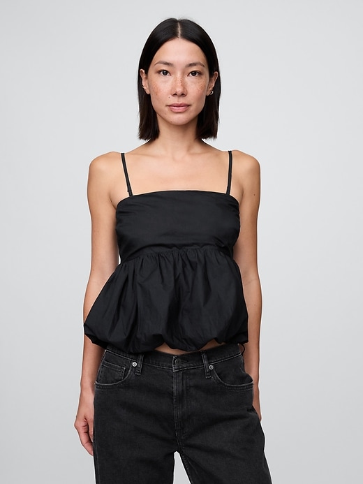 Image number 1 showing, Poplin Bubble Crop Top