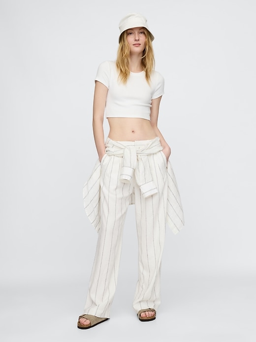 Image number 1 showing, 365 High Rise Linen-Blend Trousers
