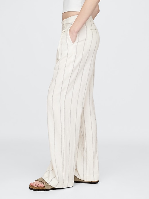 Image number 3 showing, 365 High Rise Linen-Blend Trousers