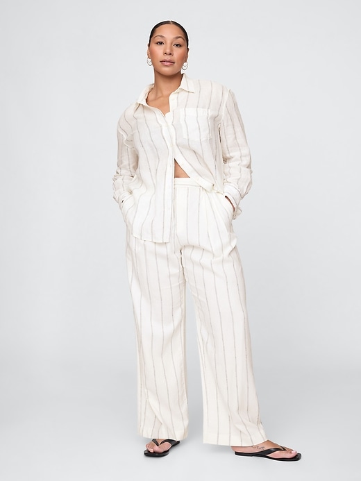 Image number 5 showing, 365 High Rise Linen-Blend Trousers